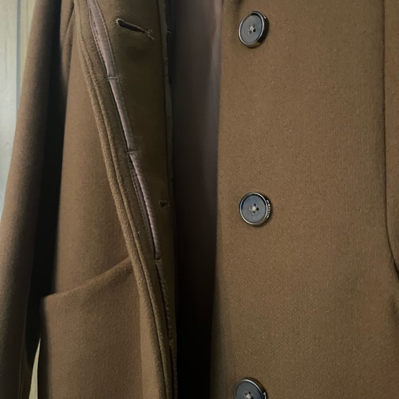 Aritzia: Wilfred Wool & Cashmere Cocoon Coat: Cigar Color/Golden Brown: Size XS - Picture 9 of 9